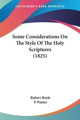 Alcune considerazioni sullo stile delle Sacre Scritture (1825) - Some Considerations On The Style Of The Holy Scriptures (1825)