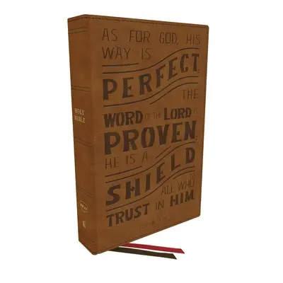 Nkjv, Bibbia di riferimento per uso personale, collezione di copertine con disegni dei versetti, in pelle morbida, marrone, lettere rosse, indicizzazione con il pollice, stampa comfort: Sacra Bibbia, Nuova versione di Re Giacomo - Nkjv, Personal Size Reference Bible, Verse Art Cover Collection, Leathersoft, Tan, Red Letter, Thumb Indexed, Comfort Print: Holy Bible, New King Jame