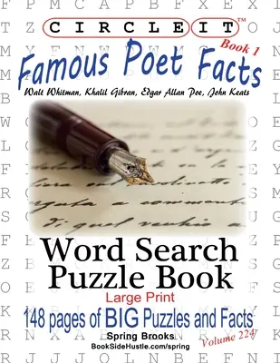 Cerchia, Fatti sui poeti famosi, Libro 1, Ricerca a parole, Libro puzzle - Circle It, Famous Poet Facts, Book 1, Word Search, Puzzle Book