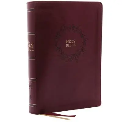 Kjv, Bibbia aperta, in pelle, borgogna, indicizzata, edizione a lettere rosse, stampa comfort: Sistema di consultazione completo - The Kjv, Open Bible, Leathersoft, Burgundy, Indexed, Red Letter Edition, Comfort Print: Complete Reference System