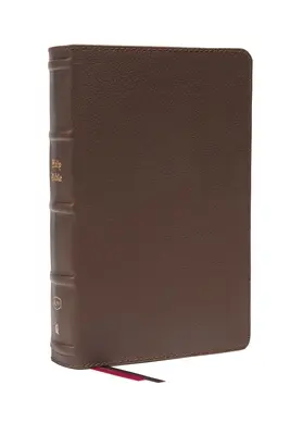 Kjv, Bibbia di riferimento a colonna singola a stampa grande, in vera pelle, marrone, a caratteri rossi, stampa comfort: Sacra Bibbia, Versione di Re Giacomo - Kjv, Personal Size Large Print Single-Column Reference Bible, Genuine Leather, Brown, Red Letter, Comfort Print: Holy Bible, King James Version