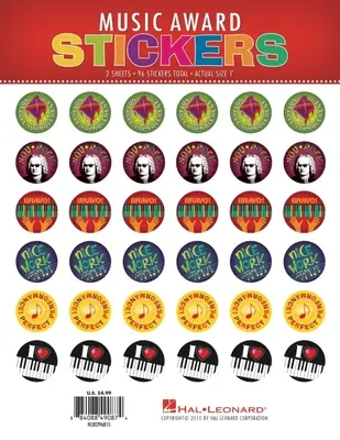 Adesivi per premi musicali: Confezione da 96 adesivi - Music Award Stickers: Pack of 96 Stickers