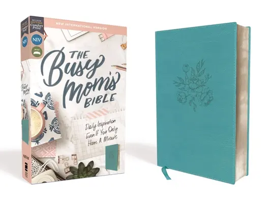 Niv, Bibbia della mamma impegnata, in pelle morbida, verde acqua, edizione a caratteri rossi, stampa comfort: Ispirazione quotidiana, anche se hai solo un minuto a disposizione - Niv, Busy Mom's Bible, Leathersoft, Teal, Red Letter Edition, Comfort Print: Daily Inspiration Even If You Only Have One Minute