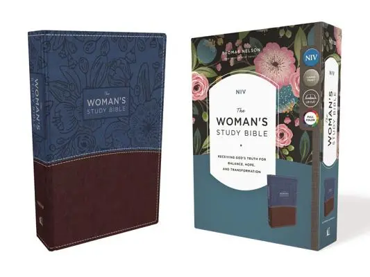 NIV, Bibbia da studio per donne, similpelle, blu/marrone, a colori: ricevere la verità di Dio per l'equilibrio, la speranza e la trasformazione - NIV, the Woman's Study Bible, Imitation Leather, Blue/Brown, Full-Color: Receiving God's Truth for Balance, Hope, and Transformation