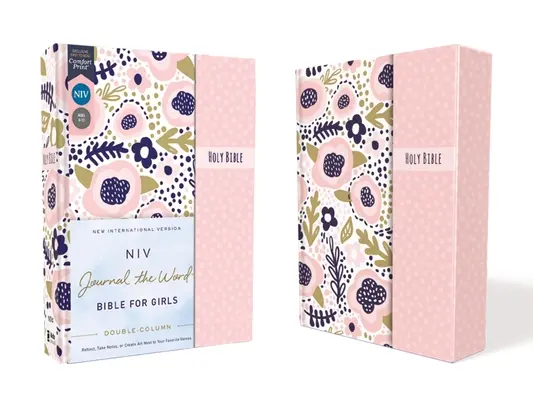 Niv, Diario della Bibbia della Parola per ragazze, doppia colonna, copertina rigida, rosa, chiusura magnetica, lettere rosse, stampa comfort: Riflettere, prendere appunti o creare arte - Niv, Journal the Word Bible for Girls, Double-Column, Hardcover, Pink, Magnetic Closure, Red Letter, Comfort Print: Reflect, Take Notes, or Create Art