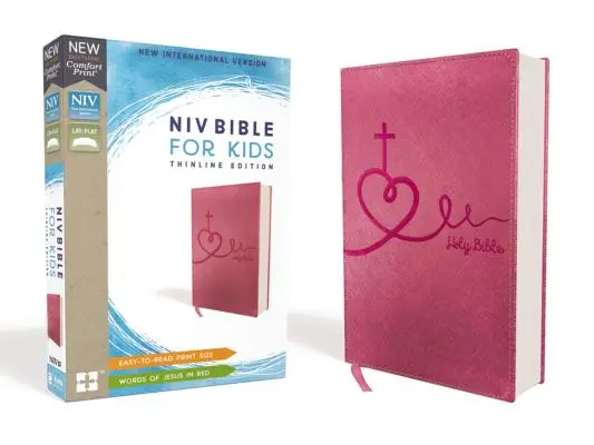 Niv, Bibbia per ragazzi, in pelle morbida, rosa, lettere rosse, stampa comfort: Edizione Thinline - Niv, Bible for Kids, Leathersoft, Pink, Red Letter, Comfort Print: Thinline Edition