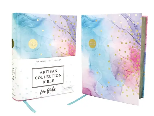 Niv, Bibbia per ragazze della Collezione Artigianale, in stoffa su cartone, multicolore, bordi dorati, edizione con lettere rosse, stampa comfort - Niv, Artisan Collection Bible for Girls, Cloth Over Board, Multi-Color, Art Gilded Edges, Red Letter Edition, Comfort Print