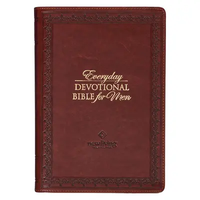 Bibbia NLT Bibbia devozionale per uomini Nuova traduzione vivente, pelle vegana, borgogna in rilievo - NLT Holy Bible Everyday Devotional Bible for Men New Living Translation, Vegan Leather, Burgundy Debossed