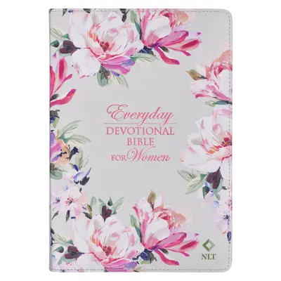 Bibbia NLT Bibbia devozionale quotidiana per le donne Traduzione vivente, pelle vegana, stampa floreale rosa - NLT Holy Bible Everyday Devotional Bible for Women New Living Translation, Vegan Leather, Pink Floral Printed