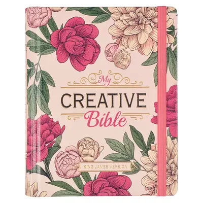 Bibbia KJV, la mia Bibbia creativa, copertina rigida in ecopelle - pennarello a nastro, versione di Re Giacomo, stampa floreale rosa - KJV Holy Bible, My Creative Bible, Faux Leather Hardcover - Ribbon Marker, King James Version, Pink Printed Floral