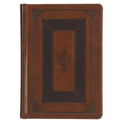 Bibbia da studio KJV, versione standard della Bibbia di Re Giacomo, linguette per il pollice, nastri, ecopelle, mou/bordeaux in rilievo - KJV Study Bible, Standard King James Version Holy Bible, Thumb Tabs, Ribbons, Faux Leather, Toffee/Burgundy Debossed