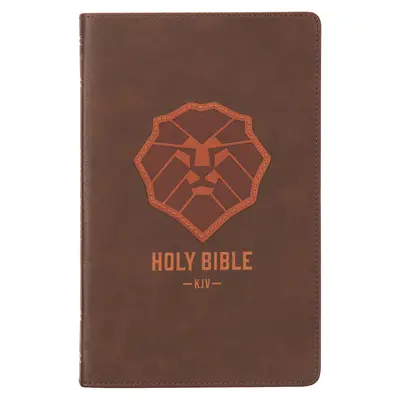 Bibbia per bambini KJV, 40 pagine di aiuti allo studio a colori, pagina di presentazione, pennarello a nastro, Bibbia sacra per bambini dagli 8 ai 12 anni, emblema del leone in ecopelle flessibile - KJV Kids Bible, 40 Pages Full Color Study Helps, Presentation Page, Ribbon Marker, Holy Bible for Children Ages 8-12, Lion Emblem Faux Leather Flexibl