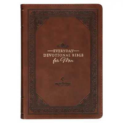 Bibbia NLT Bibbia devozionale per uomini New Living Translation, pelle vegana, marrone goffrato - NLT Holy Bible Everyday Devotional Bible for Men New Living Translation, Vegan Leather, Brown Debossed