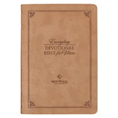 Bibbia NLT - Bibbia devozionale per uomini Nuova traduzione vivente, pelle vegana, marrone goffrato - NLT Holy Bible Everyday Devotional Bible for Men New Living Translation, Vegan Leather, Tan Debossed